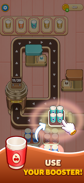 Coffee Sort booster in action
